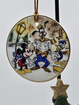 Disney Christmas Parks Excl Ceramic Disc Ornament Mickey Mouse Goofy Donald Duck - £19.97 GBP