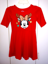 DISNEY MINNIE MOUSE GIRL&#39;S RED KNIT PULLOVER DRESS-M(7/8)-NWOT-CUTE/COMFY - $8.59