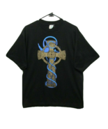 Vtg Blue DRAGON On A Celtic Cross HEWLIN UK Renaissance Faire T Shirt L - $80.16