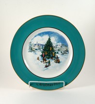 Avon Christmas Plate &quot;Trimming The Tree&quot; 6th Edition Gold Trim Vintage 1978 Box - £5.58 GBP