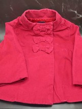 Baby Gap Girls Size 6-12 Months Jacket Red Bows - £10.38 GBP