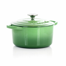Crock-Pot Artisan 2 Piece 3 Quarts Enameled Cast Iron Dutch Oven in Pist... - $120.08 CAD