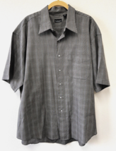 Van Heusen Men's Short Sleeve Shirt SZ 17-17 1/2 Black Brown Checkered - £20.97 GBP