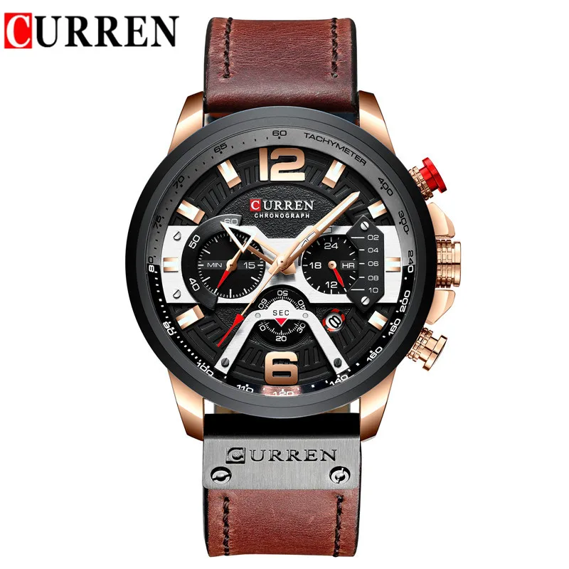 Watch Curren  Watch Men   Leather Waterpoof  Man Wristwatch  Male Clock New  Mas - $65.06