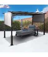 Backyard Expressions 12 X 9 Metal Flat Top Pergola With Adjustable Grey ... - £295.39 GBP