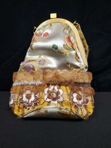 Mademoiselle by Spencer and Rutherford Satin Beaded Floral Hand Bag Purs... - $74.95
