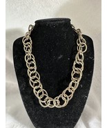 VTG Unsigned Monet Heavy Gold Tone Double Link Chain Necklace 18” W/ 2 1... - £13.95 GBP
