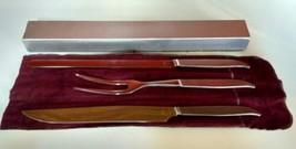 Austria Boxed Carving Set 2 Knives &amp; Fork Stainless Steel Storage Cloth ... - £13.36 GBP