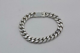 Authentic 925 Sterling Silver Men&#39;s 10mm Heavy Cuban Link Bracelet 66.5 Grams - £410.26 GBP