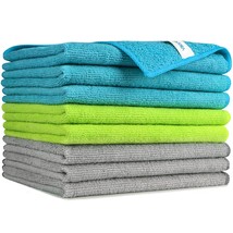 Microfiber Cleaning Cloths-8Pk, Softer Highly Absorbent, Lint Free Strea... - £10.22 GBP