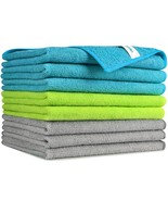 Microfiber Cleaning Cloths-8Pk, Softer Highly Absorbent, Lint Free Strea... - £10.21 GBP