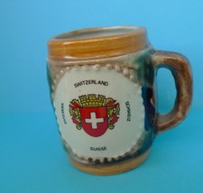 Old Pottery Souvenir Beer MUG Svizzera Schweiz Switzerland Suisse Coat o... - £8.13 GBP