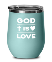 God is Love, teal drinkware metal glass. Model 60063  - £21.17 GBP