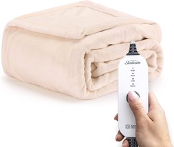 Sunbeam Royal Posh Champagne Heated Personal Throw / Blanket, Cozy-Warm, - $68.92