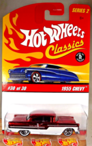 2006 Hot Wheels Classics Series 2 30/30 1955 CHEVY Red-White w/WW 7 Spokes - $15.00