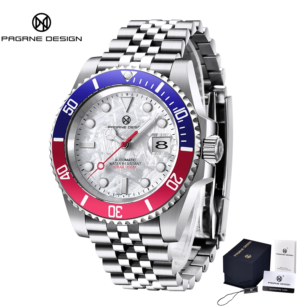 2021 New 41mm Men Automatic Mechanical Watch Pagrne Design NH35A Gmt Watch Stai - £269.82 GBP