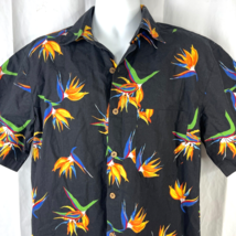 Roundtree Yorke Bird of Paradise Hawaiian Shirt Medium Mens 46x30 Cotton Coconut - £26.85 GBP