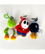 Super Nintendo World Bob-omb Yoshi Shy Guy Plush Keychain Mario Bros Lot... - $840.12 MXN