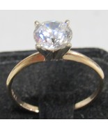 14K Yellow Gold 2.25ct Diamoniqu Cubic Zircon CZ Sz 9.75 Engagement Ring... - $197.99