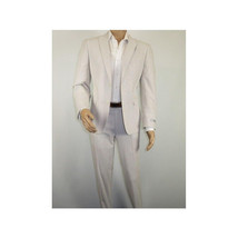 Men Seersucker Suit By Adolfo Stripe Casual Dressy Summer Suit 2 Button C624 Tan image 4
