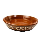 Redware Bank Red Clay Pottery Glazed Lge 9.5&quot; Impressed Motifs Portugal u - £18.14 GBP