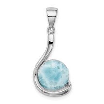 Sterling Silver Larimar Swirl Design Pendant - $1,769.83 MXN