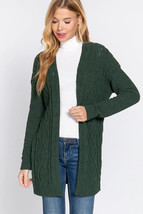 Women s Green Chenille Cardigan Sweater (S) - $34.16