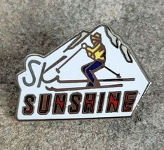 SUNSHINE Snowy Mountains Village Resort Travel Souvenir Ski Lapel Hat Pin Canada - $8.99