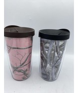 Tervis Cup 16 Ounce Realtree Camo Print Set of 2 His Hers Pink Brown Wit... - £21.04 GBP
