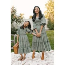 Mommy and me dress photoshoot green floral matching outfits mother daugh... - £31.30 GBP