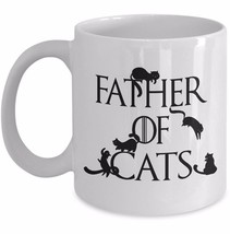 Funny Father of Cats Game of Thrones Spoof Gift Dad Husband Coffee Mug White - £14.45 GBP