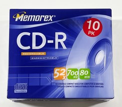 Memorex CD-R 52x 700MB/80 Minutes/10 Pack/BRAND New Sealed - £11.59 GBP