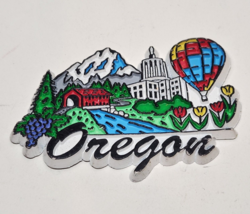 Oregon Rubber Fridge Magnet with River Hot Air Balloon Mountains Travel ... - £9.98 GBP