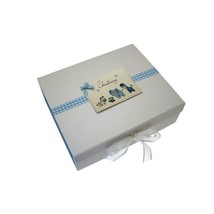 White Cotton Cards Christening A4 Toys Range Keepsake Box (Blue)  - $53.00