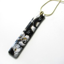 Black and White Marble Look Polymer Clay Resin Pendant Necklace fashion Jewelry  - £12.36 GBP