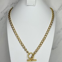Front Toggle Close Gold Tone Chain Link Necklace - $6.92