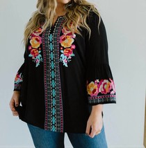 Andree By Unit - Flowers &amp; Bells Embroidered Blouse - £29.88 GBP