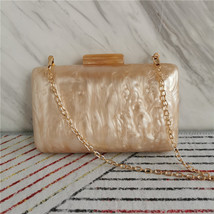 New Fashion Designer escent Acrylic Bags Elegant Women Messenger Bag Solid Eveni - £40.89 GBP