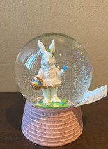 Cottontail Land Water Globe Easter Bunny New  - $36.99