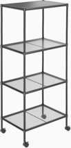 4-Tier Wire Storage Shelves, Adjustable Shelving Units with Wheels, Stee - £48.10 GBP