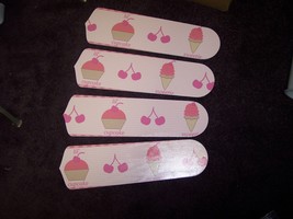 Custom ~ ~ ~ Sweet Shop Ice Cream Cone Cupcake Cherry Cherries Ceiling Fan With  - £93.37 GBP