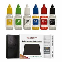 6 Gold Testing Acid Jewelry Test Kit and Scratch Stone Detect Check Meta... - $23.99