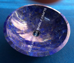 Marble Round Wash Basin Lapis Lazuli Inlay Random Sink Kitchen Home Decor H5396 - £560.63 GBP+