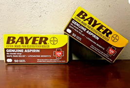 2x Bayer Genuine Aspirin 325 mg, Coated Tablets 50 Ct - $14.84