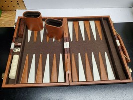 Travel Backgammon Set - 8 x 11 Inch - Vinyl case with zipper - MISSING D... - $17.38