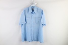 Vintage 60s Macys Mens Large Sheer Collared Short Sleeve Button Shirt Li... - £47.33 GBP