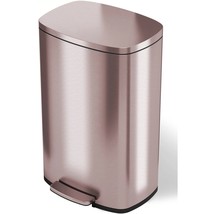 13-Gallon Copper Rose Gold Stainless Steel Step Trash Can with Deodorizer Filter - £185.33 GBP