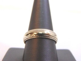 Mens Vintage Estate 14k White Gold Wedding Band Ring 8.8g E853 - £516.73 GBP