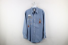 Vtg 90s Warner Brothers Mens Small Spell Out Bugs Bunny Las Vegas Button Shirt - £39.06 GBP