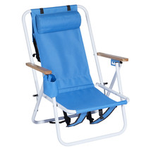 Backpack Beach Chair Folding Portable Reclining Chair Outdoor Camping Hiking - £56.84 GBP